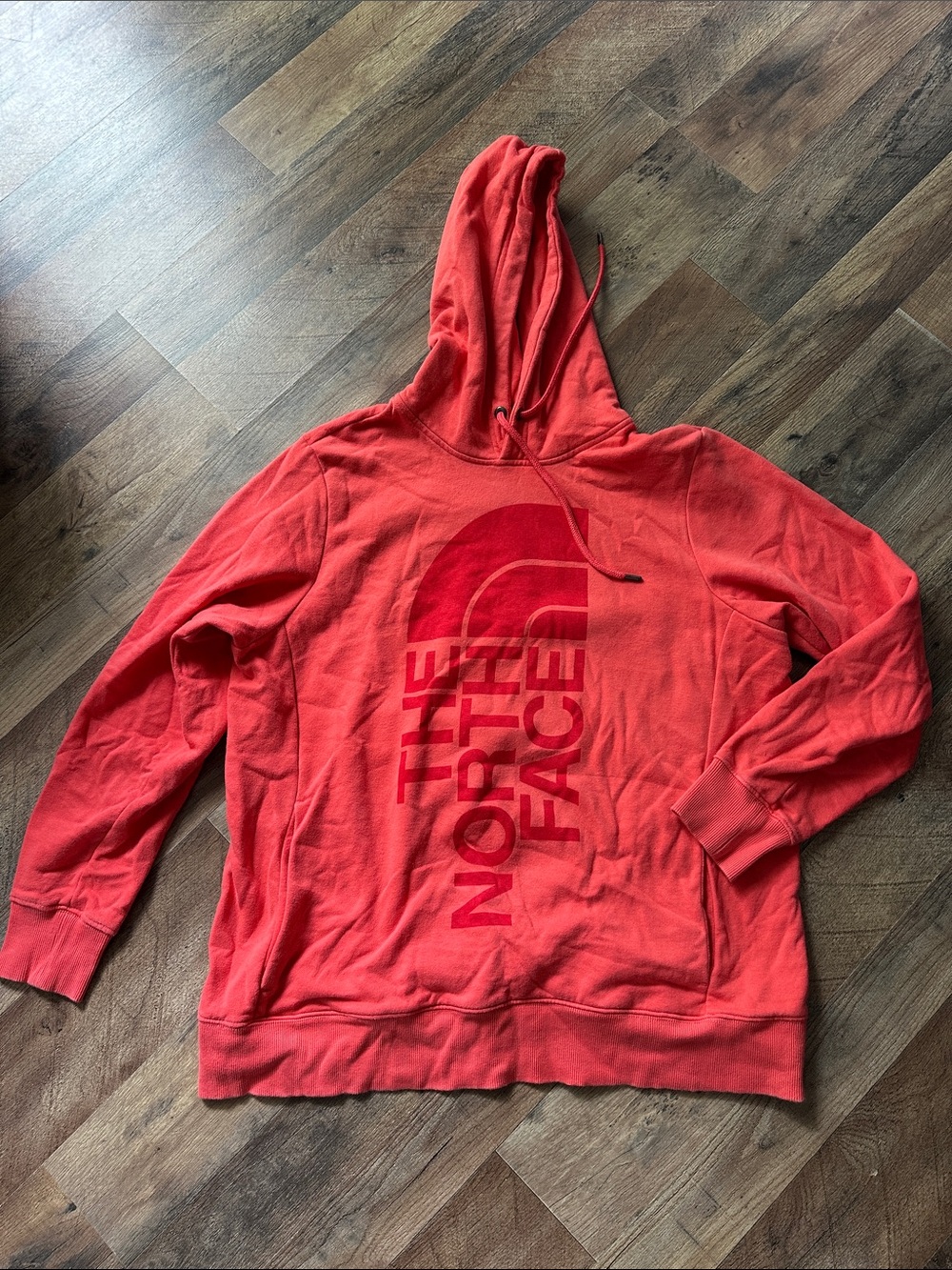 The North Face Red Pullover Hoodie with Large Logo